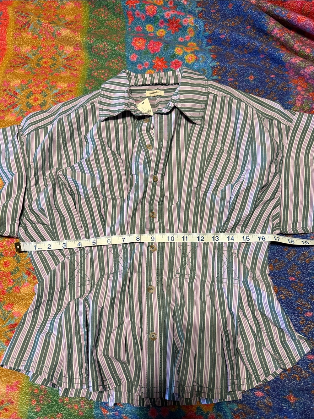 Bobbie Short Sleeve Fitted Waist Blouse by Pilcro - Picture 7 of 9